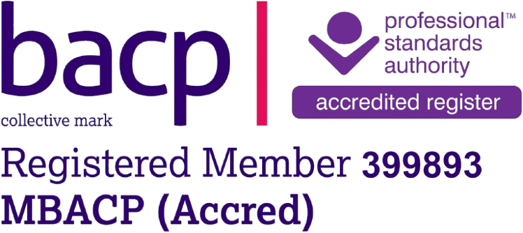 BACP Logo - Registered Member 399893. MBACP (Accred).